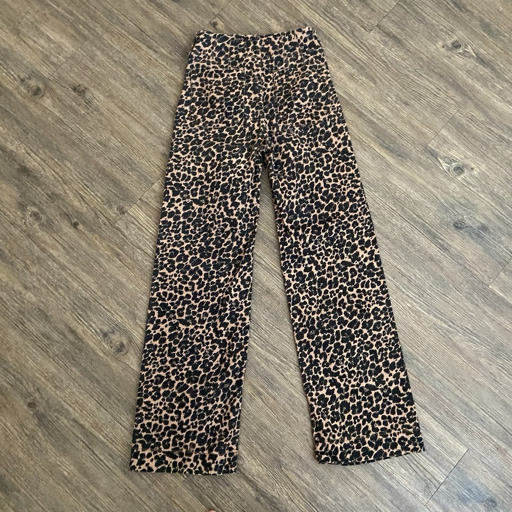 Anthropologie The Colette High-Rise Wide-Leg Jeans Leopard Print 23x28 - Picture 8 of 8